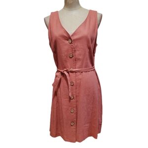 Mind Code NWT Sleeveless Button-Down Dress in Rust Sz M